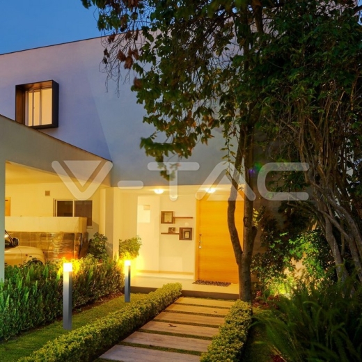 Lampara de jardín GU10 suelo cuerpo negro cuadrado de aluminio 80x80x800mm IP54 - 7