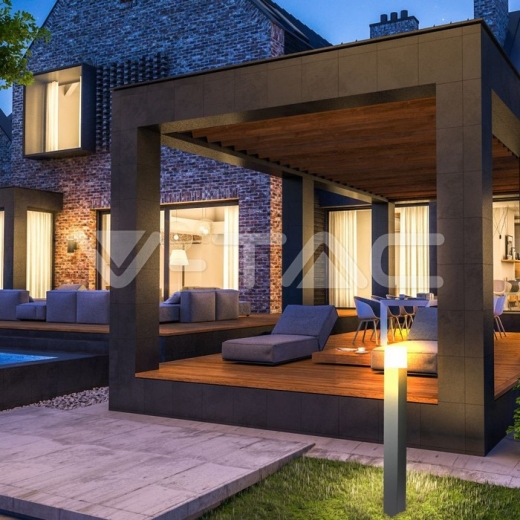 Lampara de jardín GU10 suelo cuerpo negro cuadrado de aluminio 80x80x800mm IP54 - 8