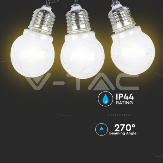 LED Solar String Light 10 Bulbs 3000K - 5