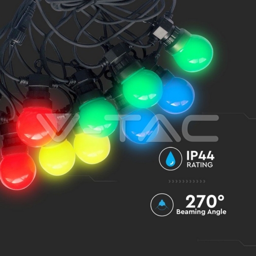 LED String Light 10m. 20 x 0.5W EU Bulbs RGBY - 3