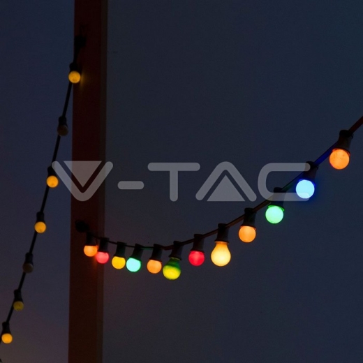 LED String Light 10m. 20 x 0.5W EU Bulbs RGBY - 4