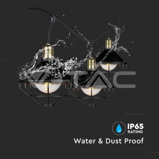 LED String Light 3M 6 Bulbs Matt Black Mesh IP65 - 4
