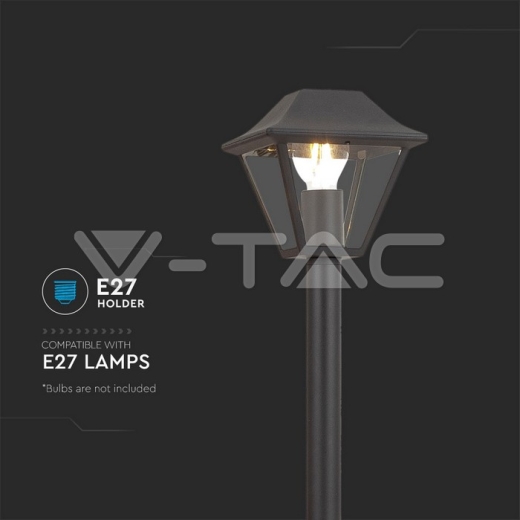 Lámpara de poste para exterior 1 x E27 LED 950mm IP44 color negro - 8