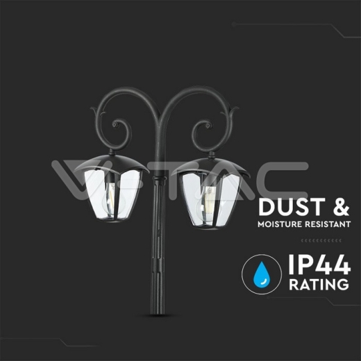 Luz para jardin 2xE27 1410mm IP44 Negro - 8