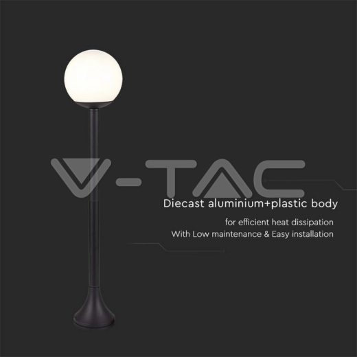 Lámpara de Pie 1xE27 Bola C Plástico Opal Negro Mate - 4