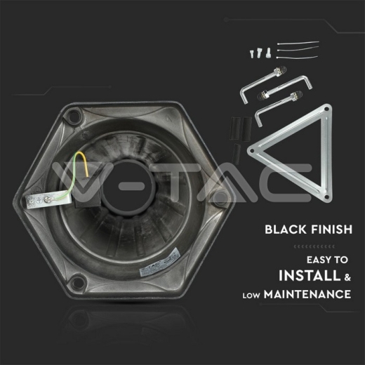 Pole Lamp 3 x E27 1990mm IP44 Black - 7