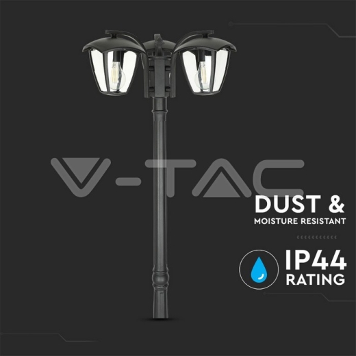 Pole Lamp 3 x E27 1990mm IP44 Black - 8