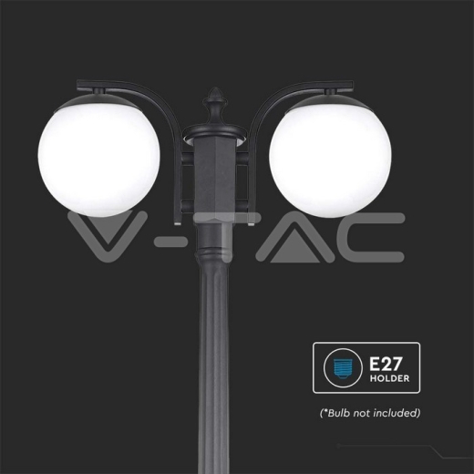 Lámpara de Pie 2xE27 Bola C Plástico Opal Negro Mate - 2