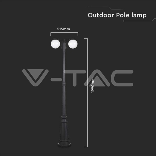 Lámpara de Pie 2xE27 Bola C Plástico Opal Negro Mate - 5