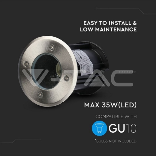 Under Ground Fitting Steel Body GU10 Black Round IP65 - 5