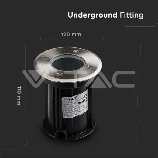 Under Ground Fitting Steel Body GU10 Black Round IP65 - 7