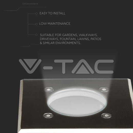 Under Ground Fitting Steel Body GU10 Black Square IP65 - 10