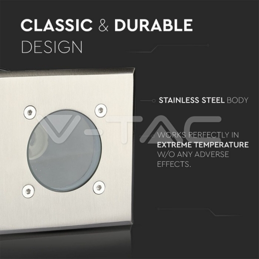 Under Ground Fitting Steel Body GU10 Black Square IP65 - 9