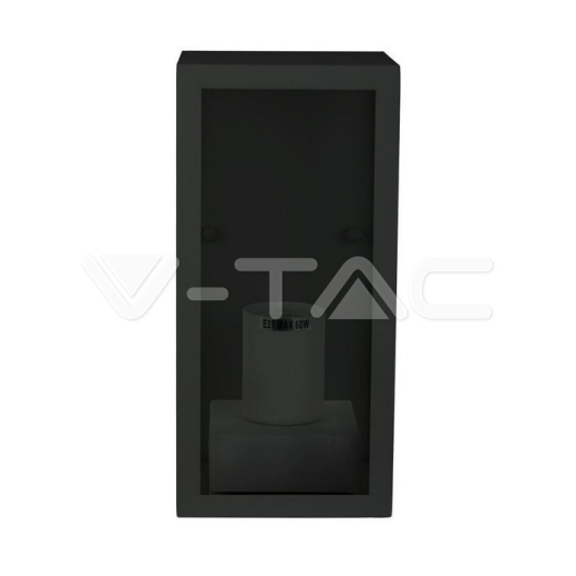 Lampara de pared 1*E27cristal mate cuerpo negro - 2
