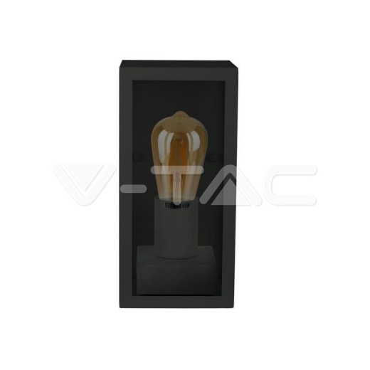 Lampara de pared 1*E27cristal mate cuerpo negro - 3