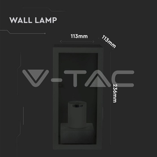 Lampara de pared 1*E27cristal mate cuerpo negro - 8
