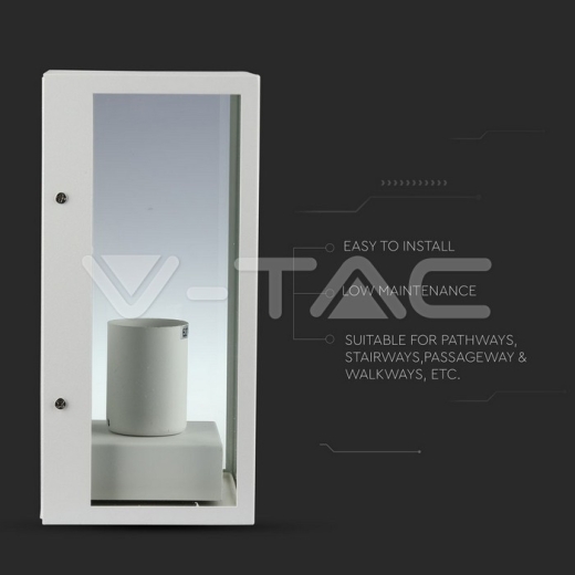 Wall Lamp 1 x E27 Matt White Clear Glass - 7