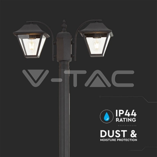 Lámpara de poste para exterior 2 x E27 LED 2280mm IP44 color negro - 13