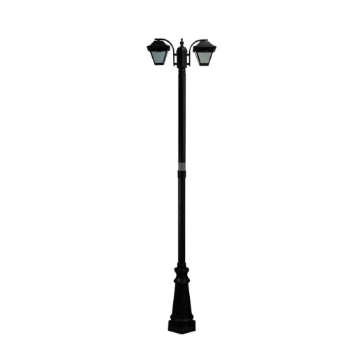 Lámpara de poste para exterior 2 x E27 LED 2280mm IP44 color negro - 1