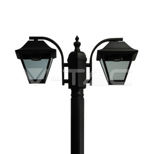 Lámpara de poste para exterior 2 x E27 LED 2280mm IP44 color negro - 2