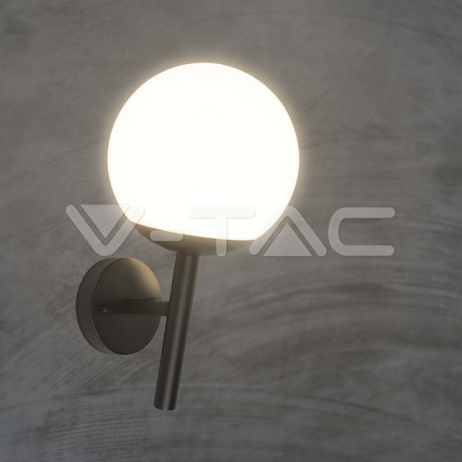 Wall Lamp 1xE27 Matt Black Opal Plastic C Ball Down - 6