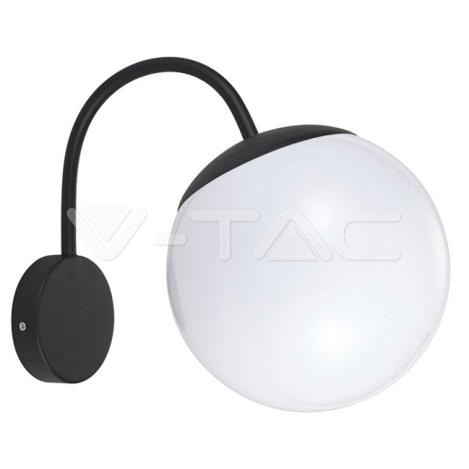 Wall Lamp 1xE27 Matt Black Opal Plastic C Ball Up - 1