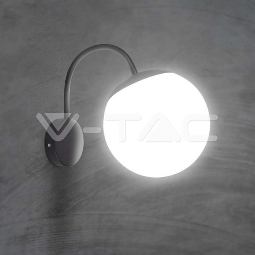 Wall Lamp 1xE27 Matt Black Opal Plastic C Ball Up - 6