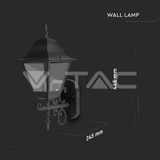 Wall Lamp Large Matt Black Up Е27 - 9