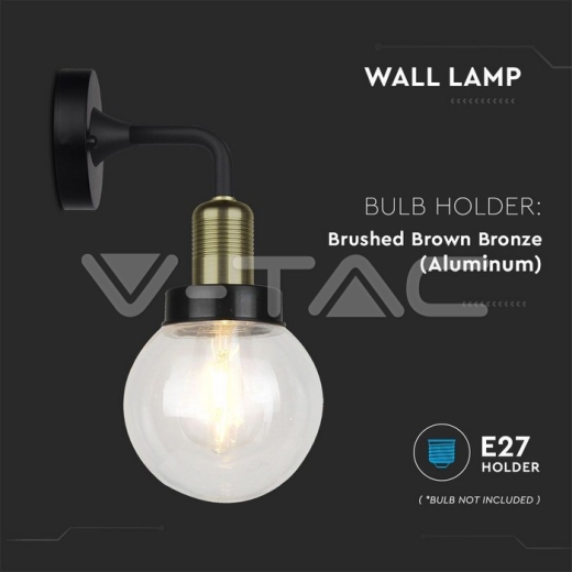 Wall Lamp Matt Black Е27 Down IP65 - 3