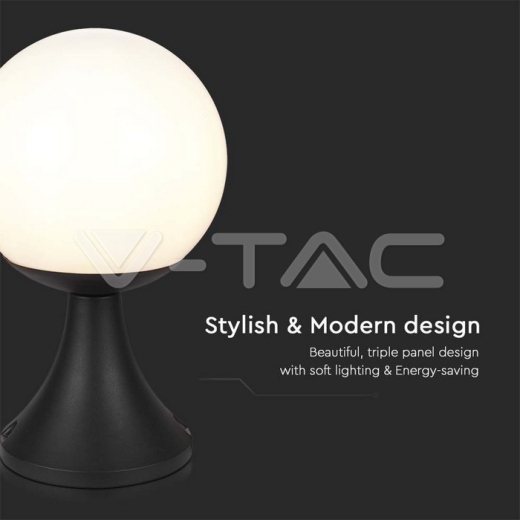 Lámpara de Pie 1xE27 Bola C Plástico Opal Negro Mate - 3