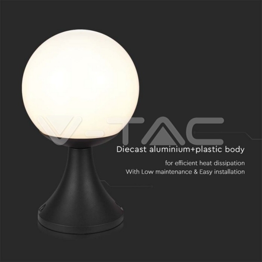 Lámpara de Pie 1xE27 Bola C Plástico Opal Negro Mate - 4