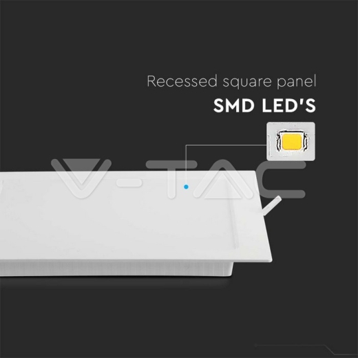 Panel Empotrable Retroiluminado LED 12W Cuadrado 6500K - 6