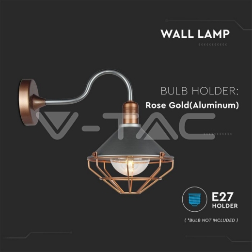 Wall Lamp Matt Rose Gold Mesh Е27 Down IP65 - 2