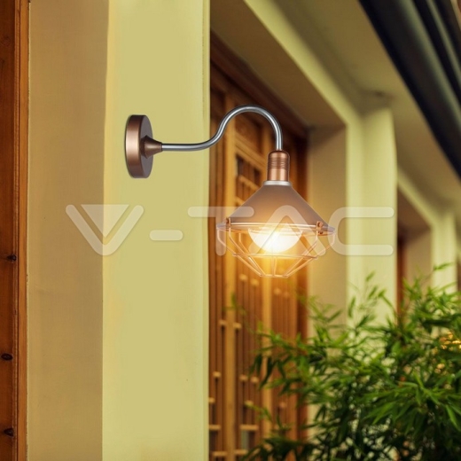 Wall Lamp Matt Rose Gold Mesh Е27 Down IP65 - 5