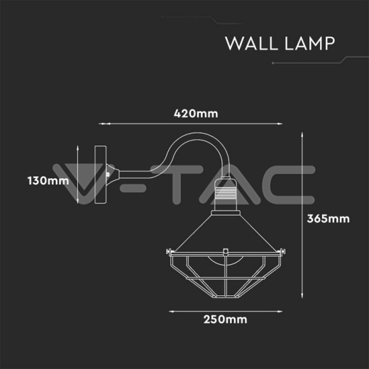 Wall Lamp Matt Rose Gold Mesh Е27 Down IP65 - 6