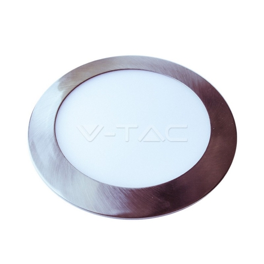 12W LED Panel Slim Satin Nickel Round White - 1
