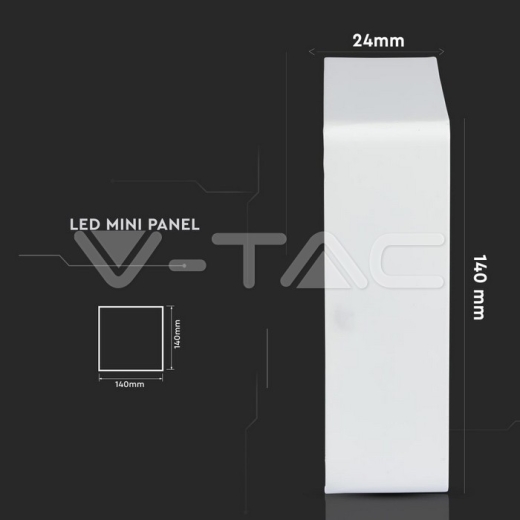 12W LED Panel Surface Premium Square White - 8