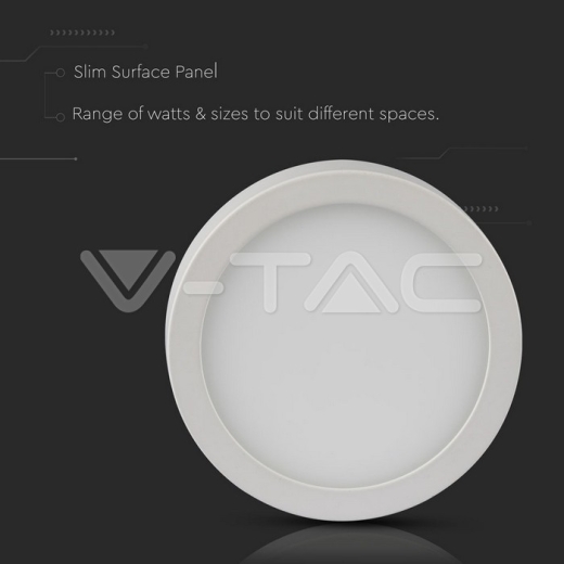 12W LED Panel Surface Slim Round White - 5