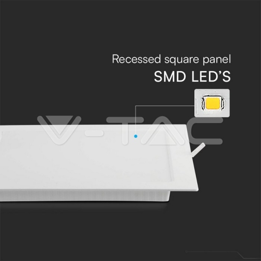 Panel LED SAMSUNG retroiluminado con chip de 12 W para empotrar - Cuadrado 3000 K - 6