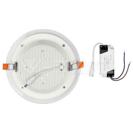 18W LED Panel Glass Round Natural White - 3