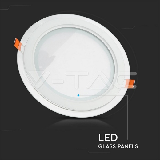 18W LED Panel Glass Round Natural White - 6