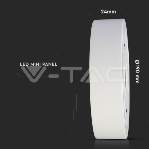 18W LED Panel Surface Slim Round White - 8