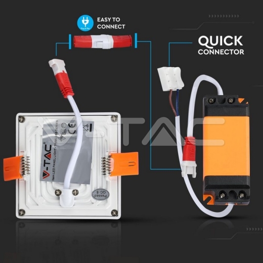 22W LED Panel Downlight Trimless - Cuadrado 6000К - 6