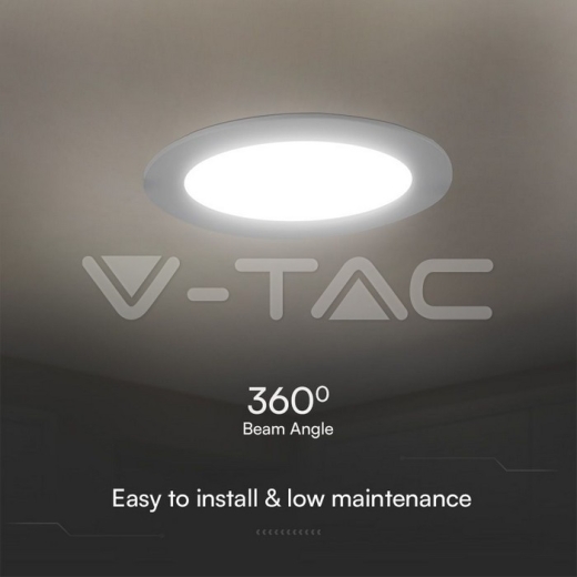 24W LED SAMSUNG Chip Backlit Panel Recessed Round 3000K - 7