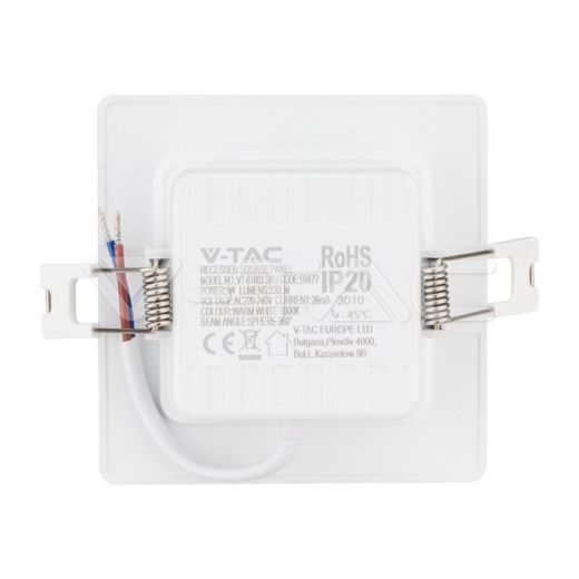 Panel Empotrable Retroiluminado LED 3W Cuadrado 3000K - 5