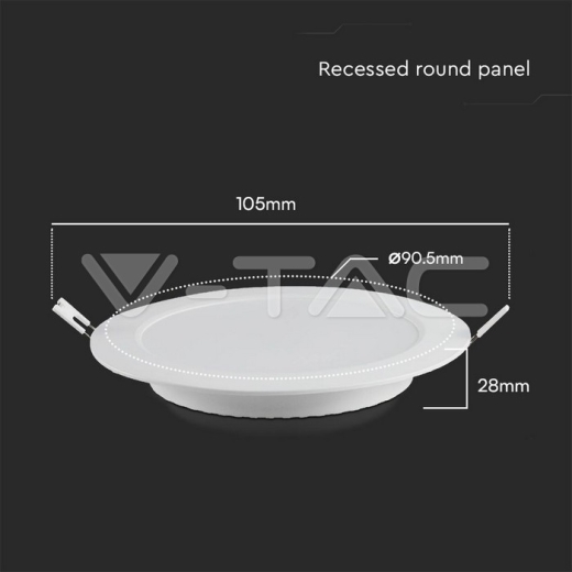 3W LED Mini Panel SAMSUNG Chip Backlit Recessed Round 4000K - 8