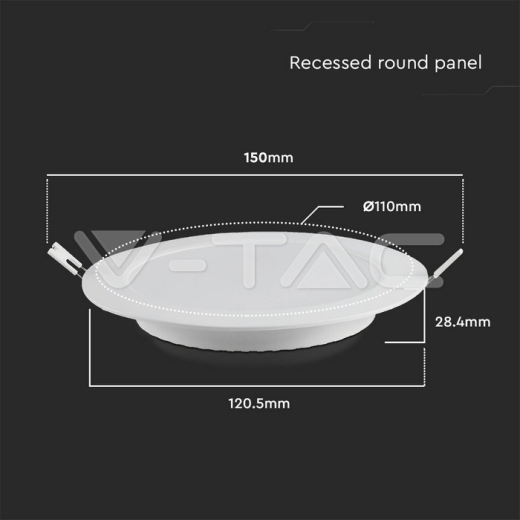 Mini Panel LED 6W SAMSUNG Chip Empotrable Retroiluminado Redondo 6500K - 5