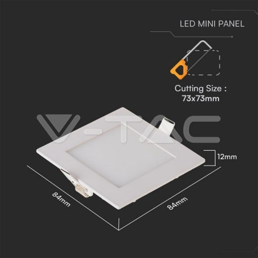 Downlight LED Panel Premium 3W Cuadrado 6000K - 5