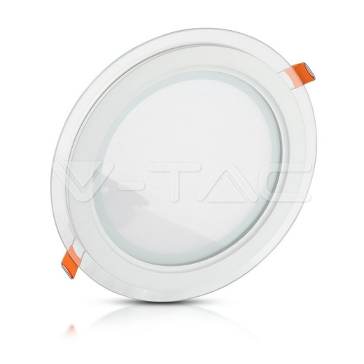 6W LED Panel Glass Round Natural White - 2