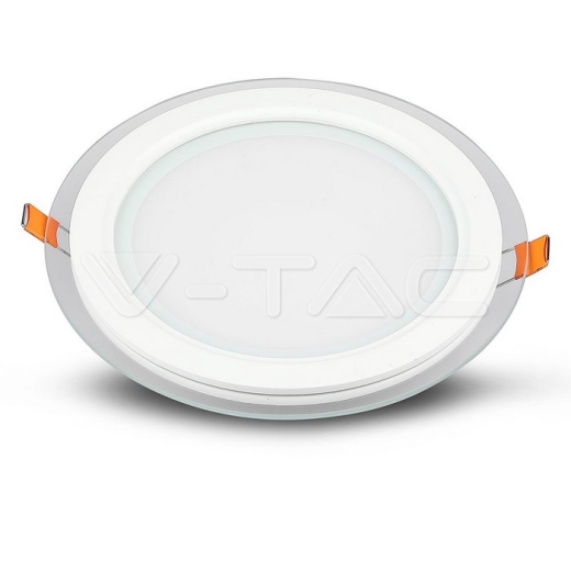 6W LED Panel Glass Round Warm White - 1